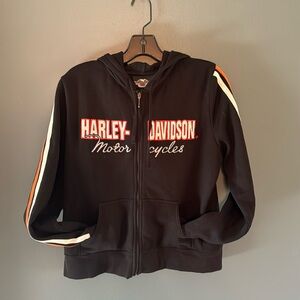 HARLEY DAVIDSON EMBROIDERED FULL ZIP HOODED SWEATSHIRT